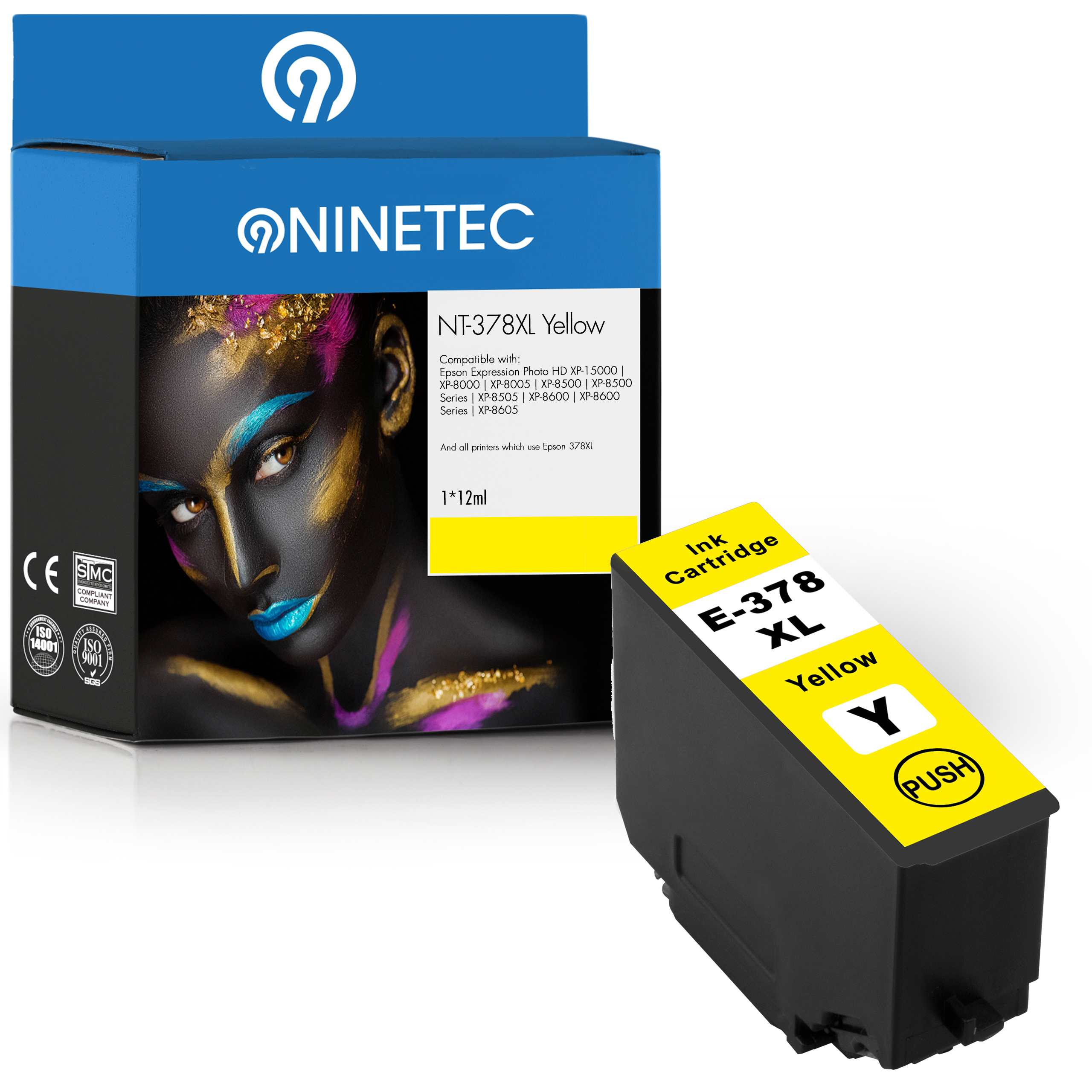NINETEC 1 Patrone ersetzt 378XL Tintenpatrone T 37944010) 13 yellow (C