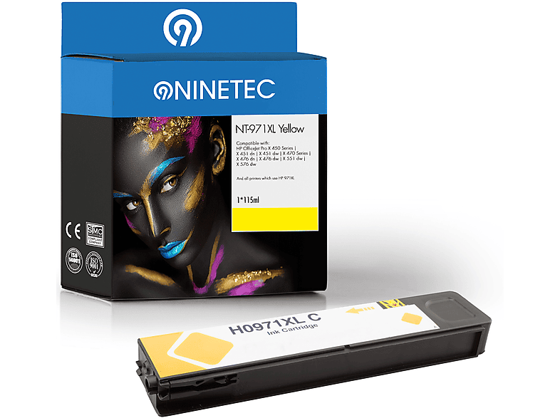 NINETEC 1 Patrone ersetzt HP 971XL Tintenpatrone yellow (CN 628 AE)