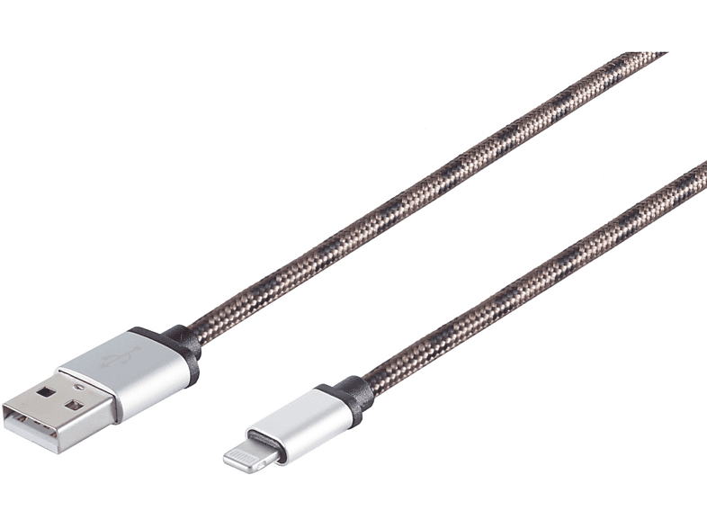 S/CONN MAXIMUM CONNECTIVITY USB-Ladekabel A Stecker auf 8-pin Stecker braun 2m USB Kabel