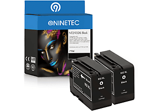 NINETEC 2er Set Patronen ersetzt HP 932XL Tintenpatronen black (CN 053 AE)