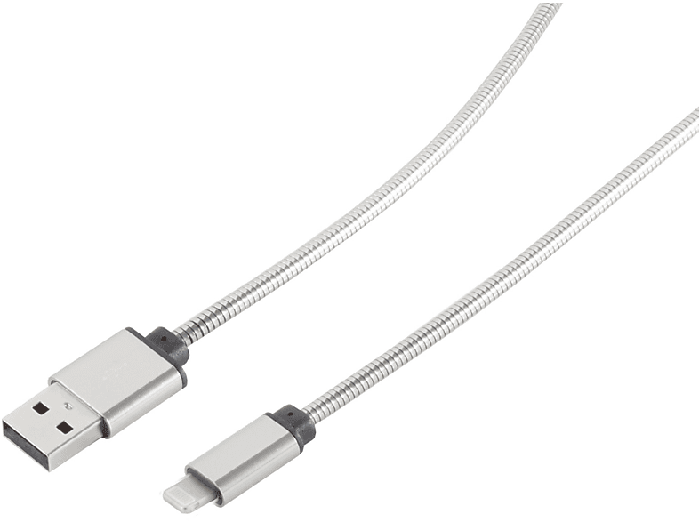 S/CONN MAXIMUM CONNECTIVITY USB Lade-Sync Kabel USB A/ 8-pin Steel Silber 1,6m USB Kabel