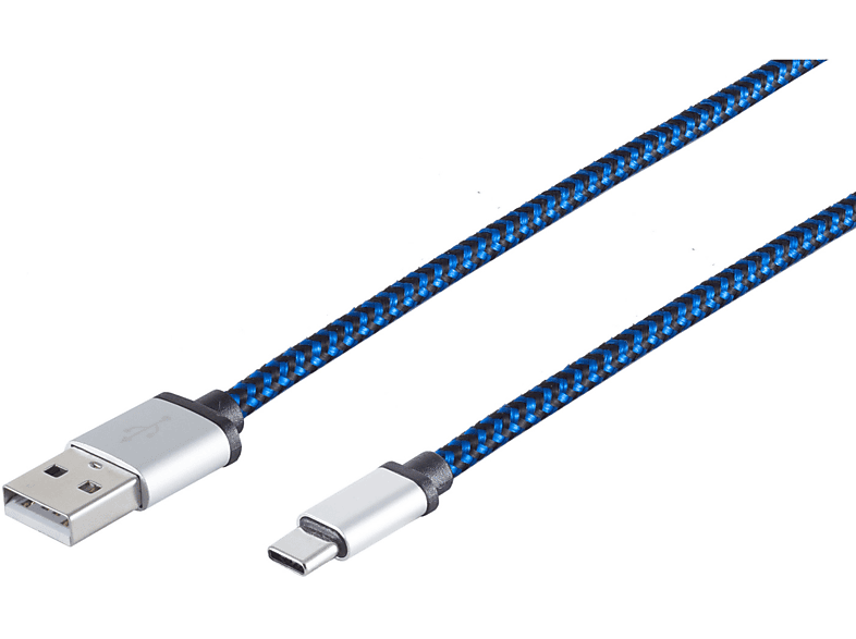 S/CONN MAXIMUM CONNECTIVITY USB-Ladekabel A Stecker auf USB Typ C, blau 0,9m USB Kabel