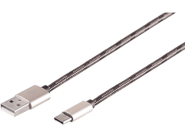 S/CONN MAXIMUM CONNECTIVITY USB-Ladekabel A Stecker auf USB Typ C braun 2m USB Kabel