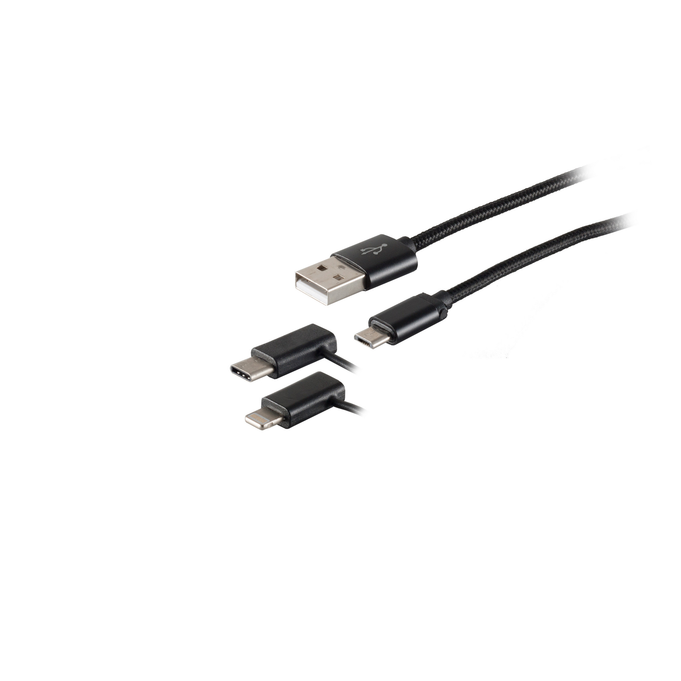 Stecker Ladekabel 1m MAXIMUM Typ CONNECTIVITY S/CONN 8-pin Kabel C/ USB MicroB/ 3in1