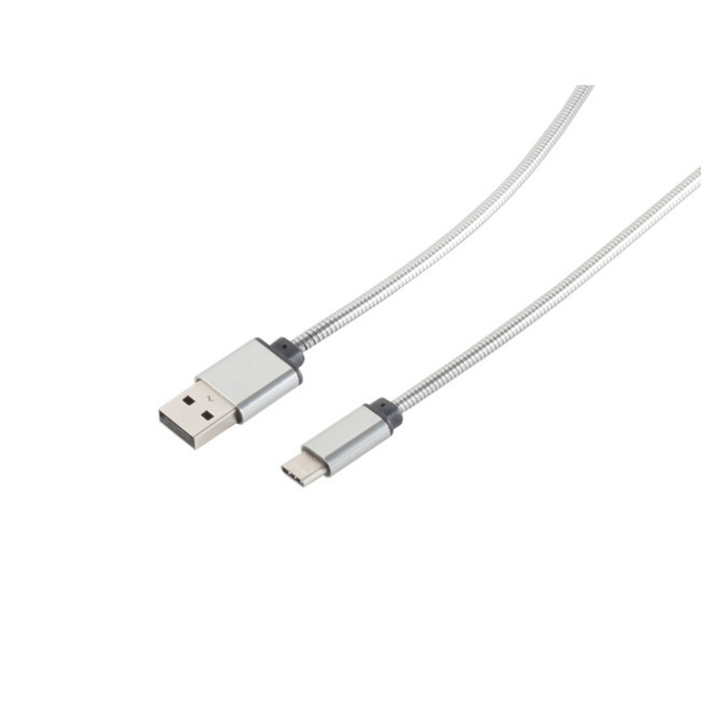 Steel Kabel Silber USB A/ Kabel MAXIMUM S/CONN USB C Type 1m Lade-Sync CONNECTIVITY 3.1