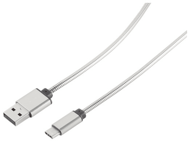 1m USB Kabel S/CONN MAXIMUM Silber A/ Type Steel Kabel Lade-Sync C USB 3.1 CONNECTIVITY