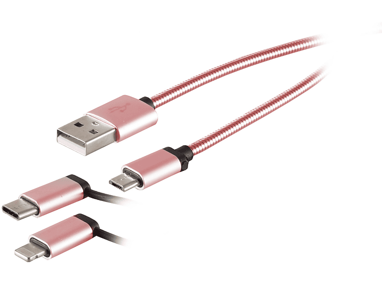 MAXIMUM 1m USB MicroB/ Ladekabel Stecker 8-pin Kabel TypC/ CONNECTIVITY S/CONN 3in1
