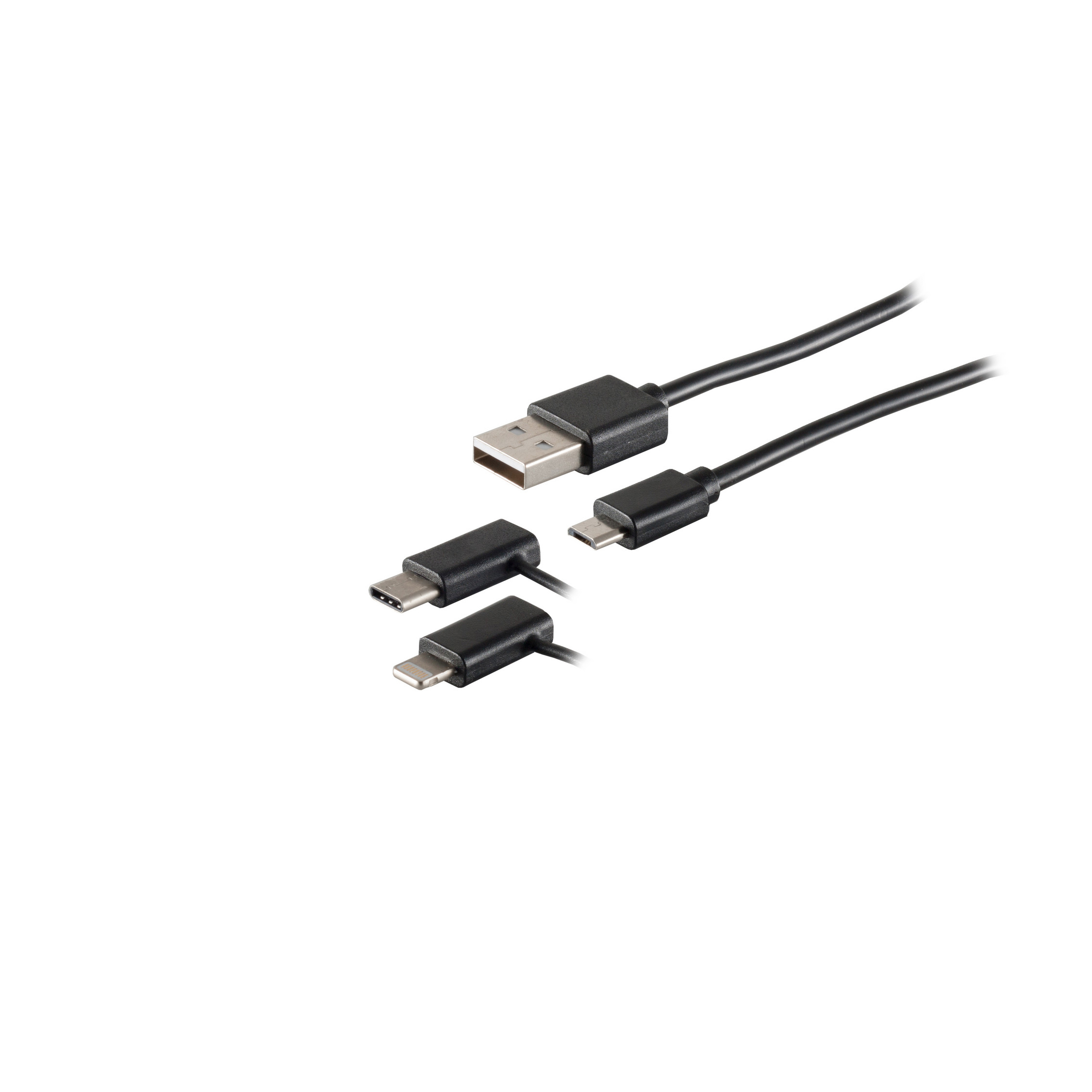 S/CONN MAXIMUM CONNECTIVITY Kabel USB 3in1 USB C/8-pin Micro/Typ St.1m Kabel Lade-Sync