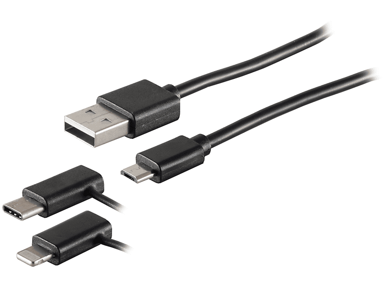 MAXIMUM Micro/Typ Lade-Sync USB CONNECTIVITY S/CONN St.1m USB Kabel C/8-pin Kabel 3in1