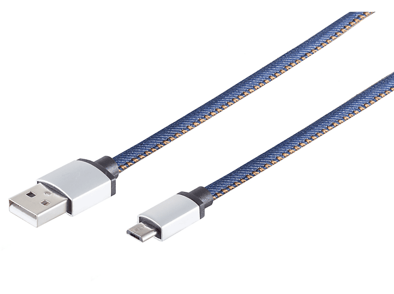 Micro MAXIMUM S/CONN 1m B, CONNECTIVITY USB Stecker A USB auf Kabel blau USB-Ladekabel