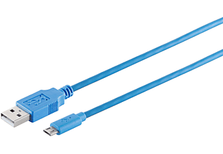 S/CONN MAXIMUM CONNECTIVITY USB-Lade- und Synckabel USB A / micro B blau 1,8m USB Ladekabel