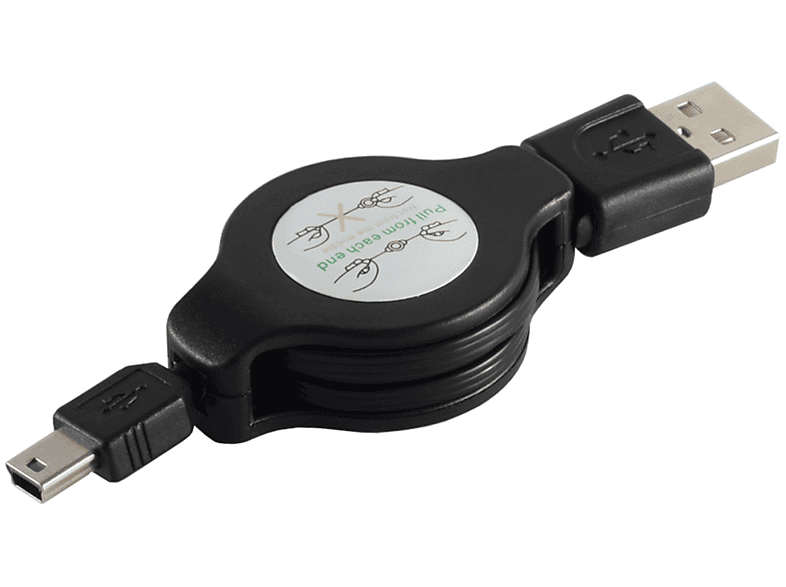 USB-Mini MAXIMUM USB-A-Stecker Kabel ausziehbar CONNECTIVITY 1m auf Stecker USB S/CONN B