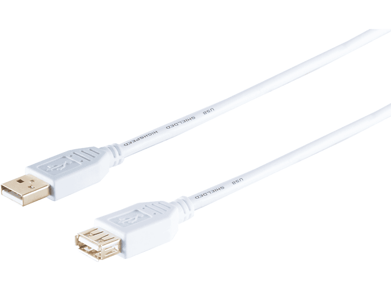 S/CONN MAXIMUM CONNECTIVITY USB High USB Kabel USB A/A Buchse, 1m 2.0 2.0, Speed weiß, Verlängerung