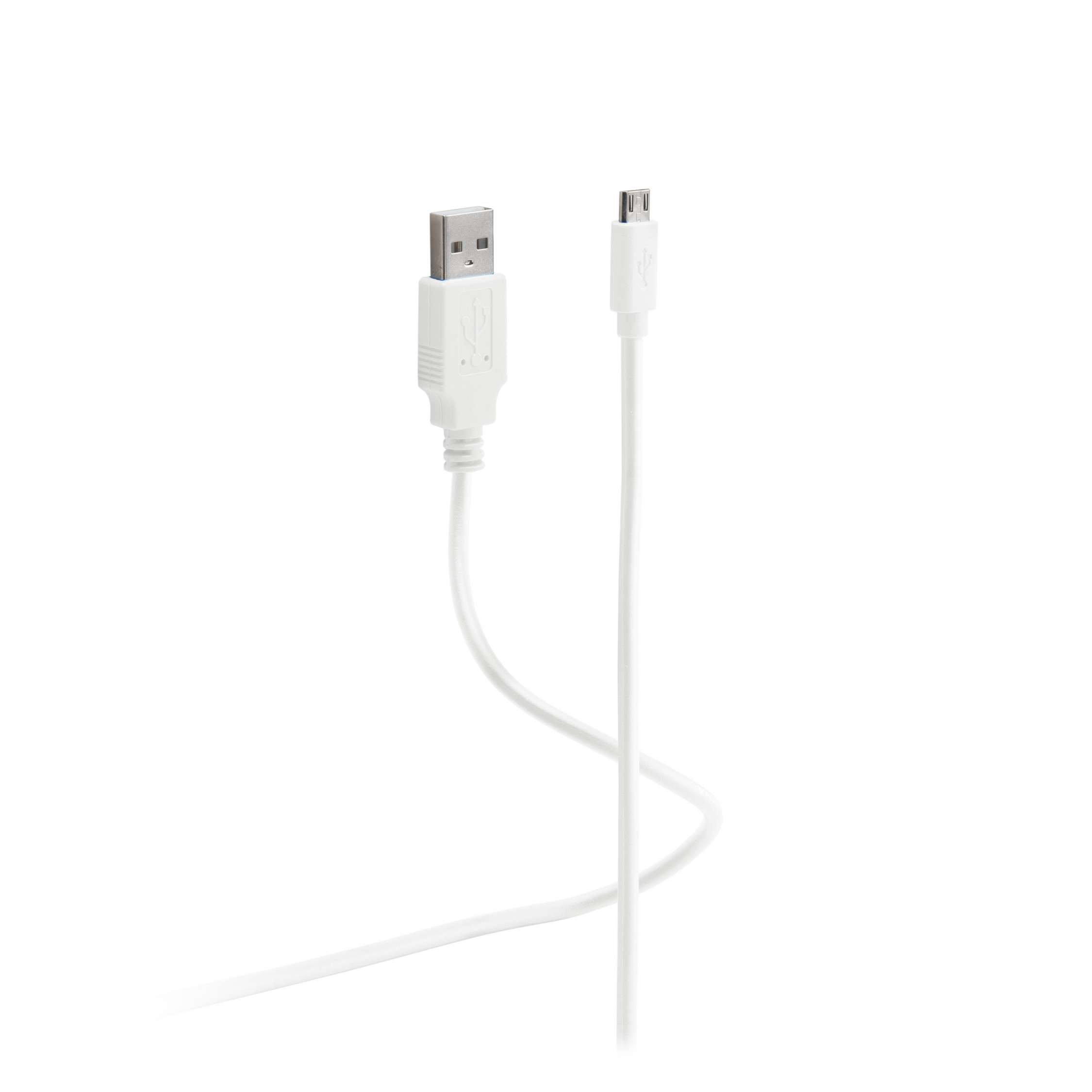 FLEXLINE USB-Lade-Synckabel B USB Kabel weiß, micro 1,8m USB A auf