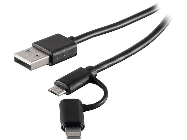 S/CONN MAXIMUM CONNECTIVITY USB Lade-Sync Kabel 2in1,Micro + 8-pin Stecker 1m USB Kabel