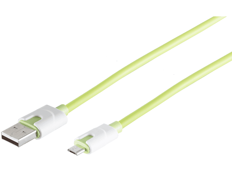 S/CONN MAXIMUM CONNECTIVITY USB-Ladekabel A Stecker auf Micro B, grün, 0,3m USB Kabel