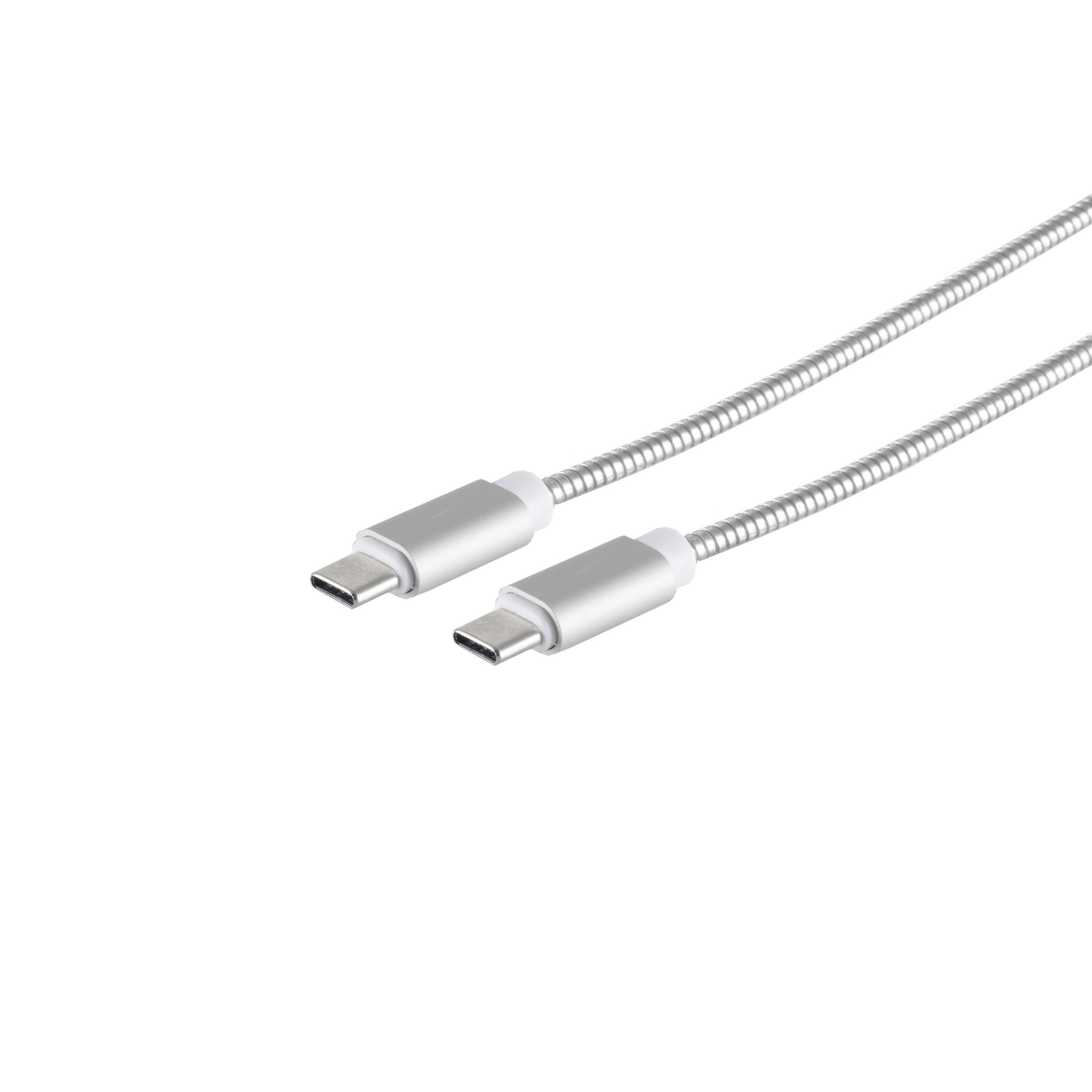 S/CONN MAXIMUM Steel Stecker Kabel CONNECTIVITY 1m Kabel Lade-Sync USB C/ USB Silber USB C