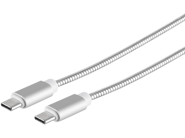 S/CONN MAXIMUM Steel Stecker Kabel CONNECTIVITY 1m Kabel Lade-Sync USB C/ USB Silber USB C