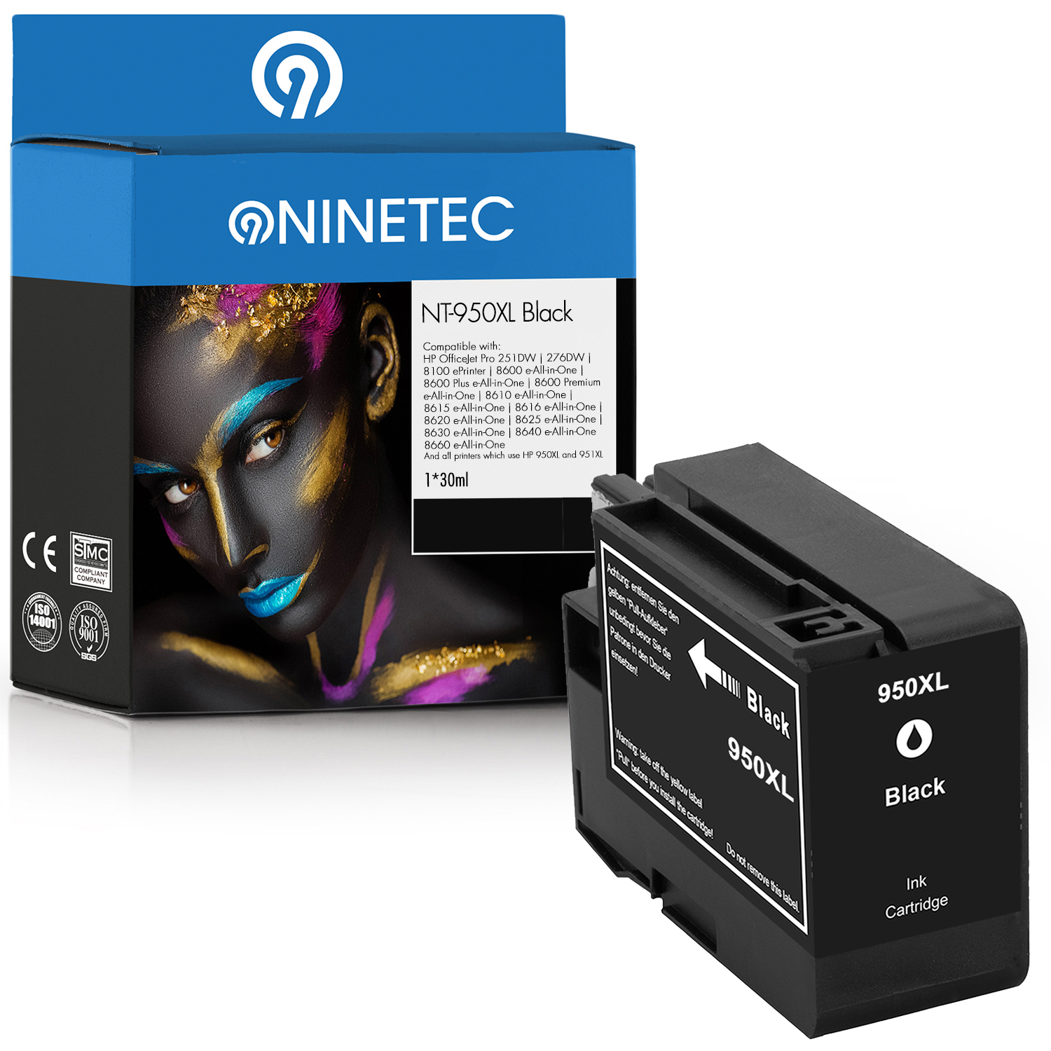 NINETEC 1 Patrone 950XL black (CN AE) ersetzt 045 Tintenpatrone HP