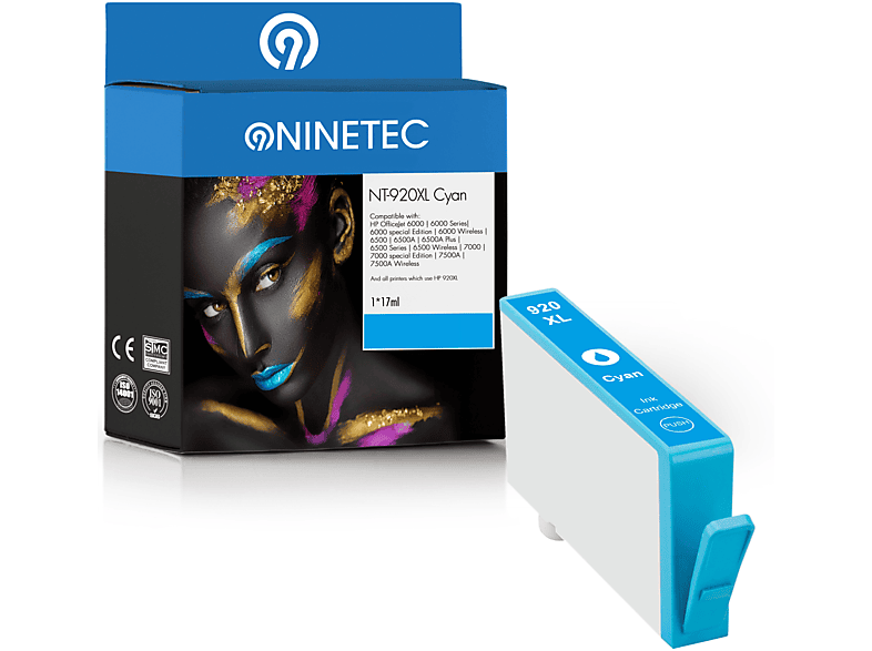 NINETEC 1 Patrone ersetzt (CD cyan HP 972 AE) 920XL Tintenpatrone