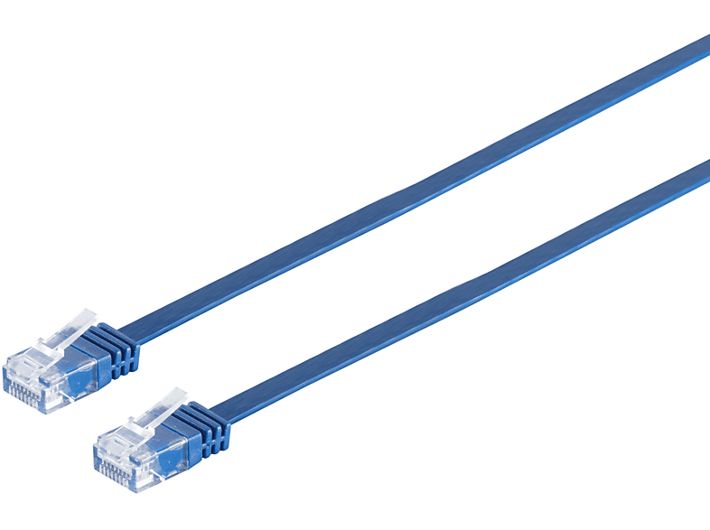 S/CONN MAXIMUM CONNECTIVITY Patchkabel-Flachkabel slim RJ45, 3m, m U/UTP blau cat. Patchkabel 6 3