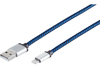 S/CONN MAXIMUM CONNECTIVITY USB-Ladekabel A Stecker auf 8-pin Stecker, blau 2m USB Ladekabel