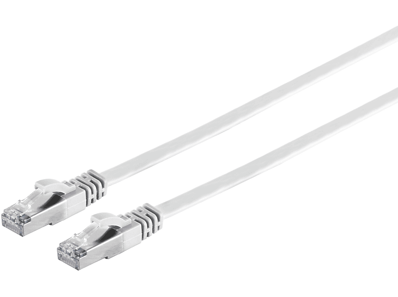 S/CONN MAXIMUM CONNECTIVITY RJ45 CAT Rohkabel 1m, Flachkabel Patchkabel weiß 1 m RJ45, m. 7 slim