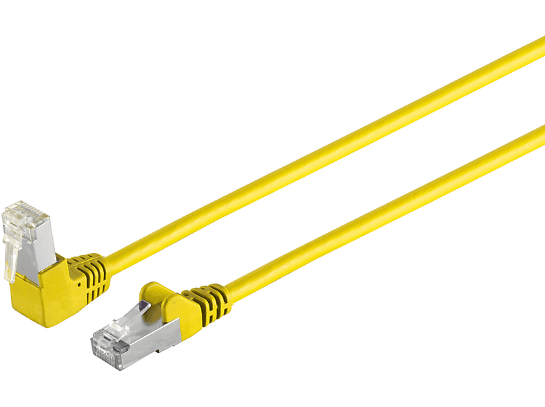 S/CONN MAXIMUM CONNECTIVITY Patchkabel cat 6 S/FTP PIMF Winkel-gerade gelb 5m, Patchkabel RJ45, 5 m
