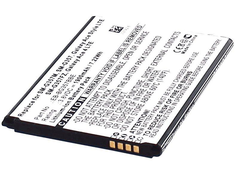 MOBILOTEC Akku kompatibel mit Samsung SM-G357FZ Li-Ion Akku, Li-Ion, 3.8 Volt, 1900 mAh