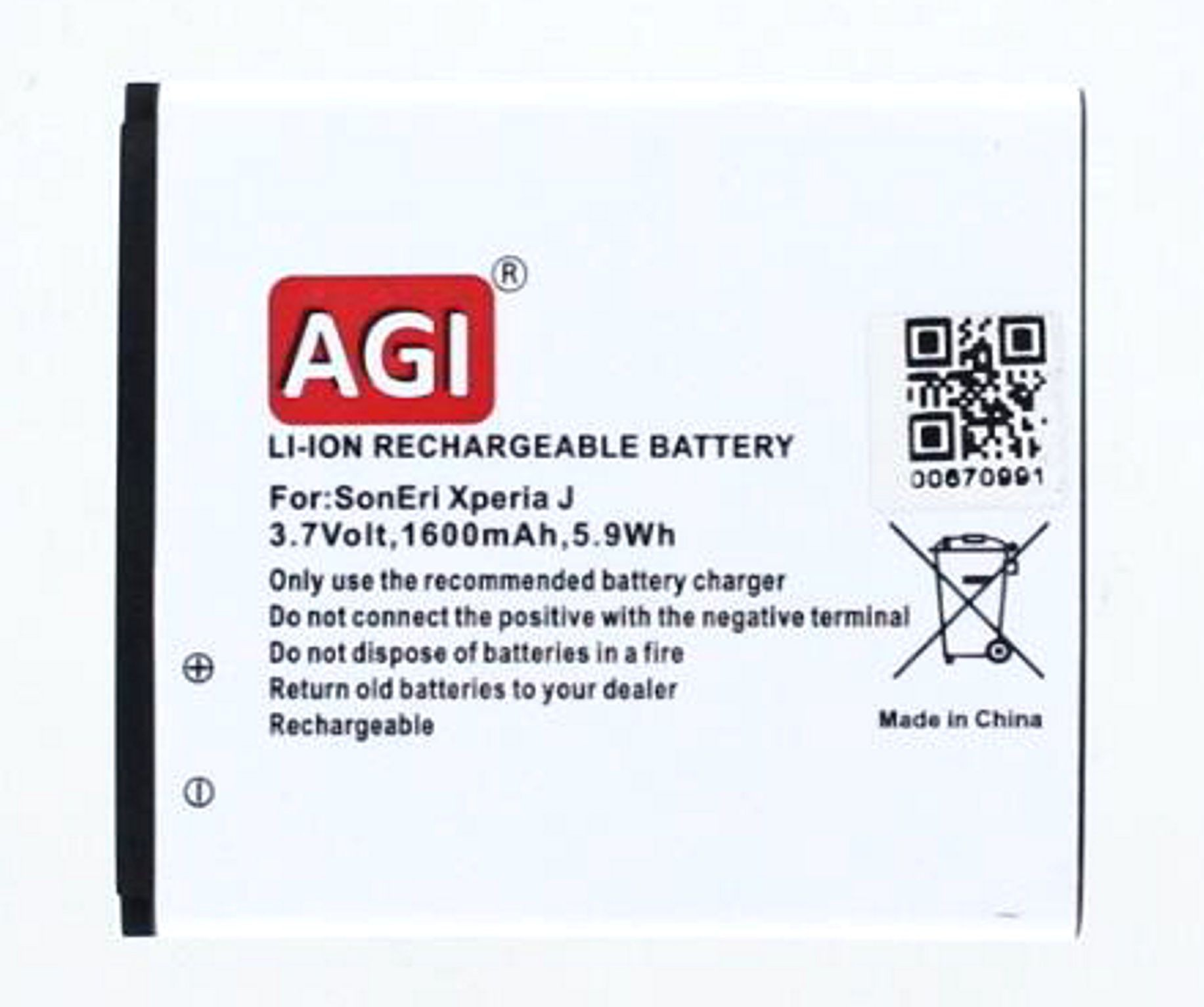 AGI Akku Li-Ion C1904 mAh E1| 3.7 L| 1500 Xperia Xperia Sony Li-Ion, mit Volt, Xperia M Handy-/Smartphoneakku, kompatibel