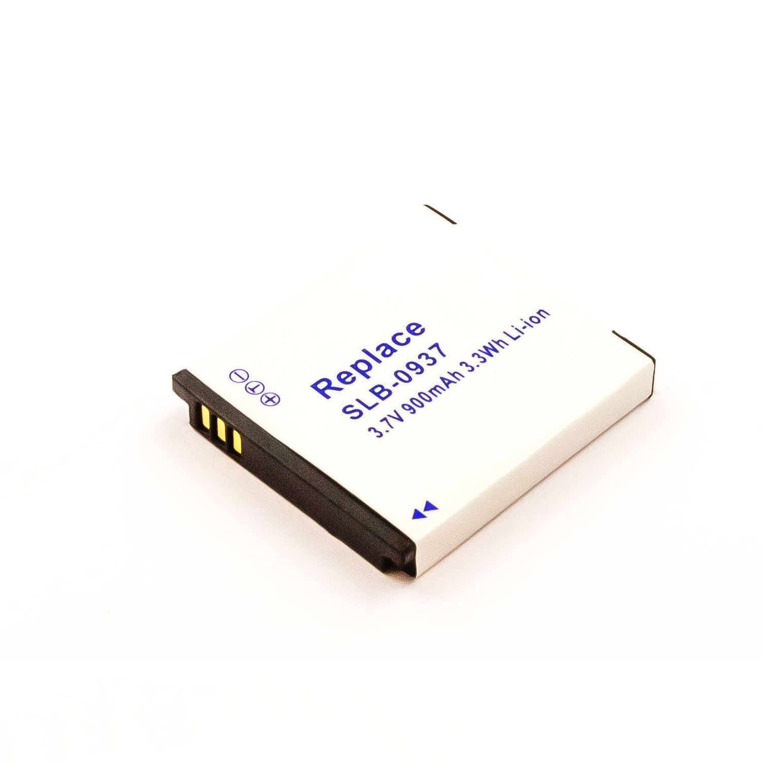 Schwarzes Akkupack mit weißen Etiketten. 'Lithium-ion Battery Pack' steht drauf. Weißer Hintergrund.