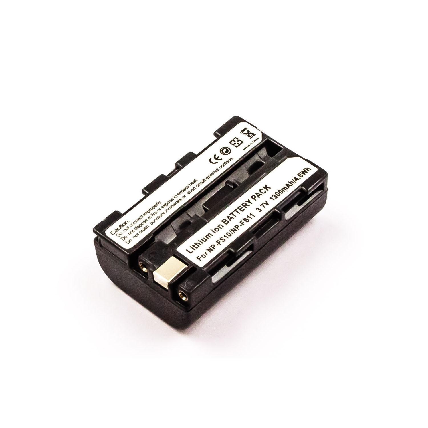 Schwarzes Akku-Pack mit weißem Text. Es hat eine Warnung und die Aufschrift 'Lithium-Ion Battery Pack'.