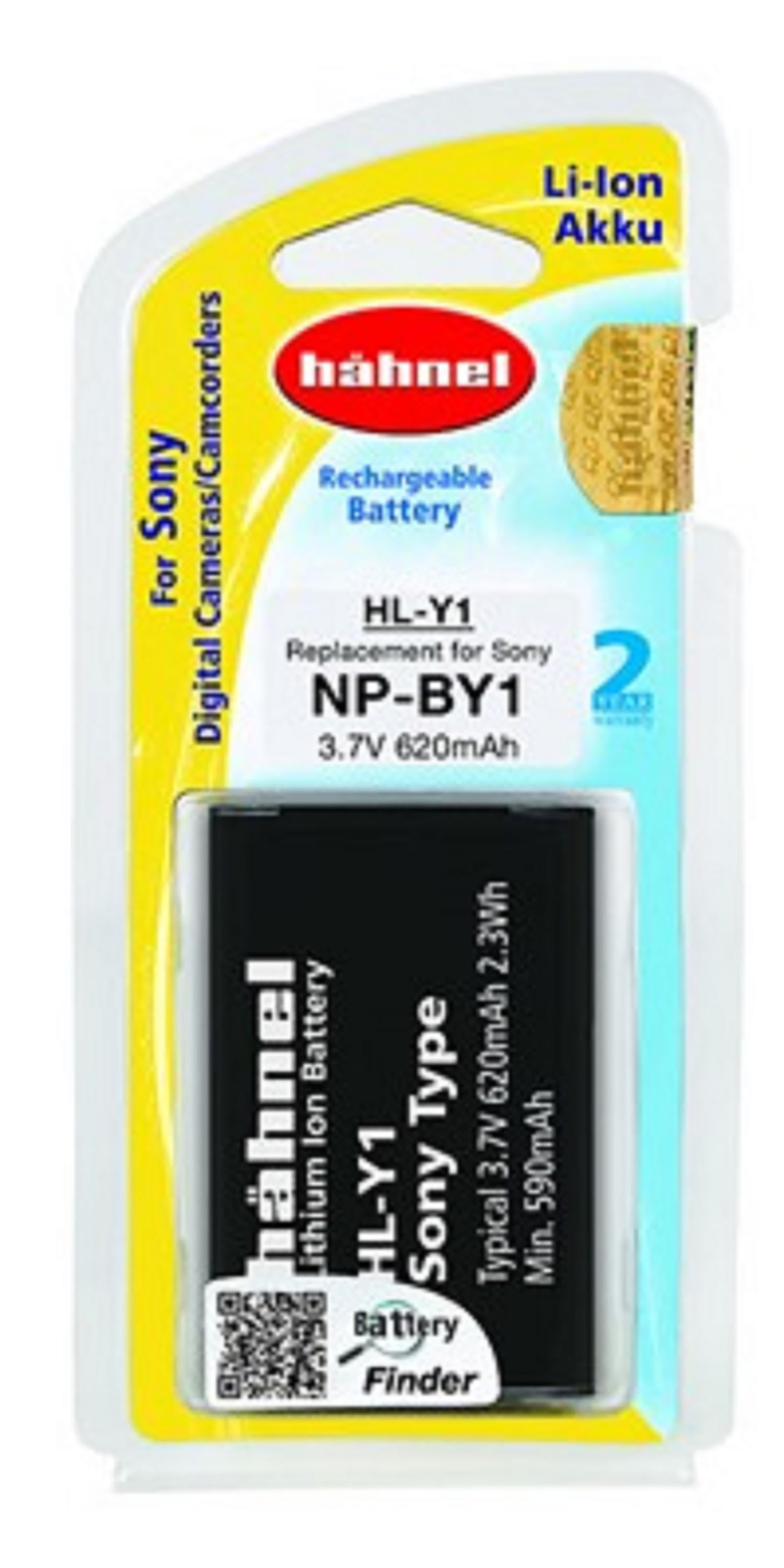 Sony NP-BY1 620 mit Volt, 3.7 Akku Li-Ion kompatibel MOBILOTEC Li-Ion, Hähnel Akku, mAh