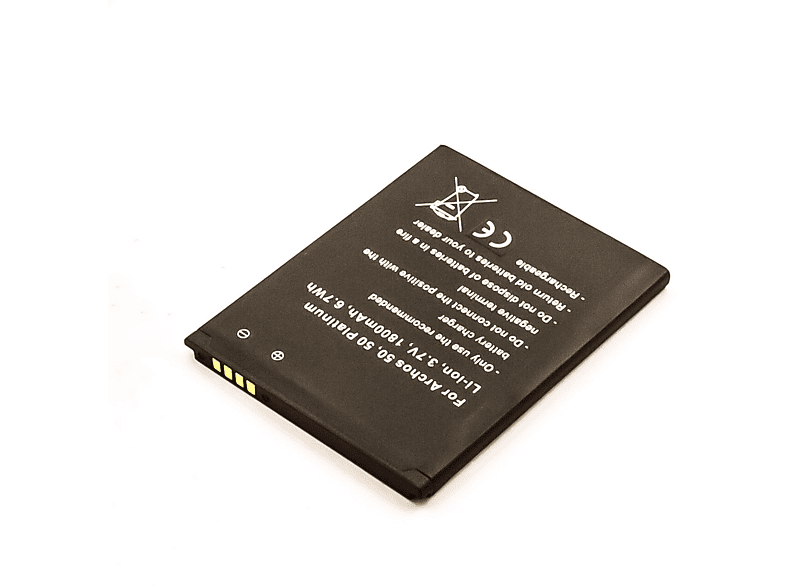 AGI Akku Li-Ion mit 3.7 mAh kompatibel Archos Platinum Volt, Li-Ion, 50 Handy-/Smartphoneakku, 1800