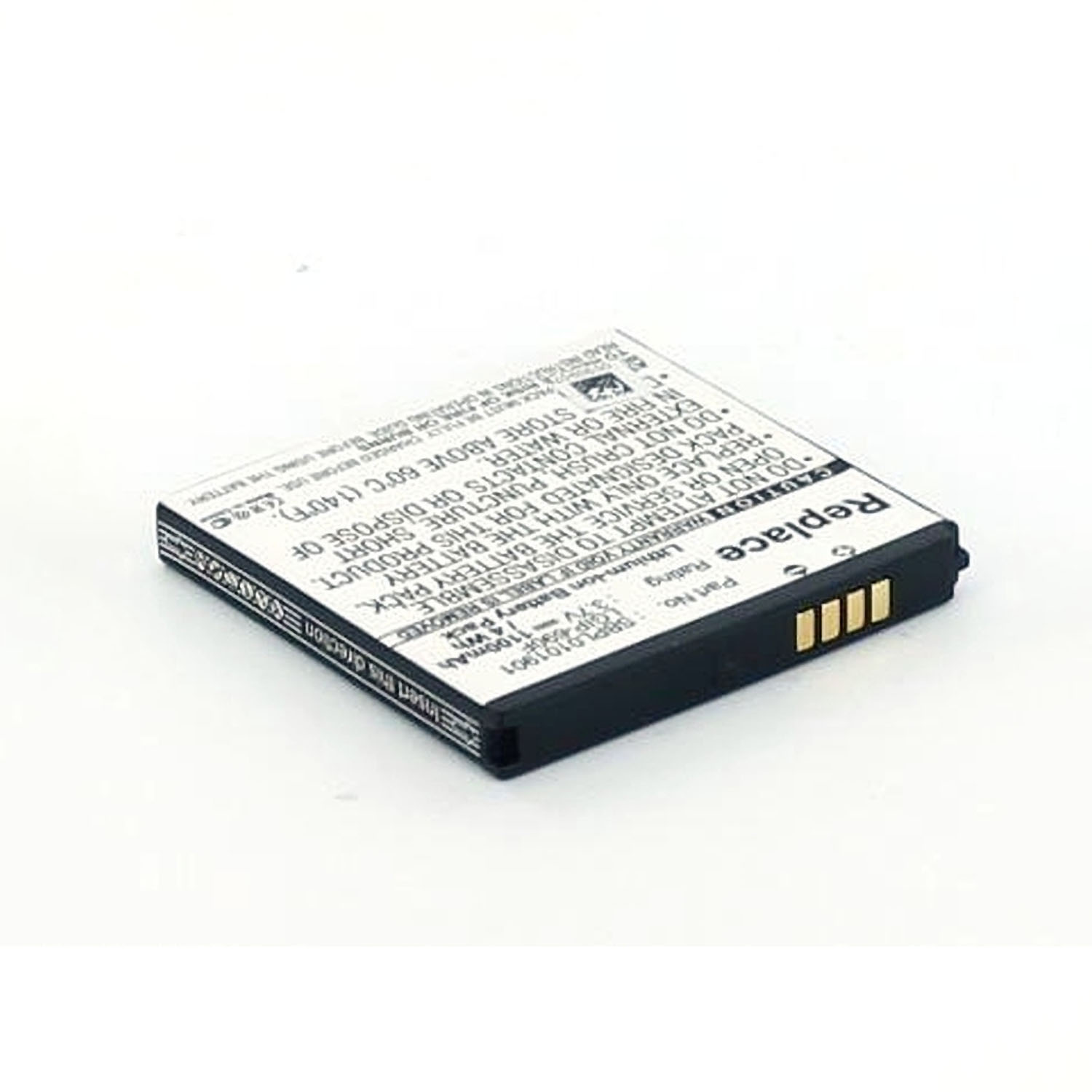 Batterie mit Etiketten. Schwarze, weiße und goldene Farben. Text ersetzen ist sichtbar. Der Hintergrund ist weiß.
