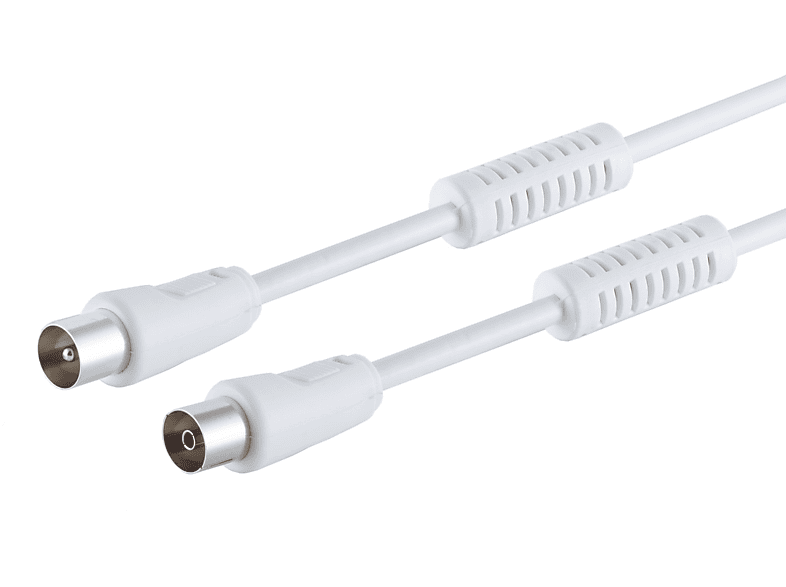 S/CONN MAXIMUM CONNECTIVITY Antennenkabel mit Ferrit <gt/>100 dB weiß 2m Antennenkabel