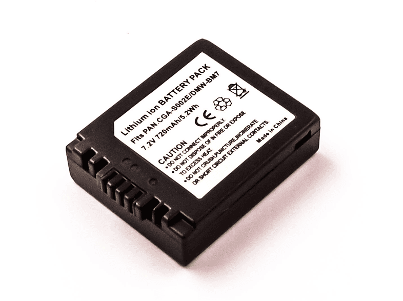 Akku Li-Ion 600 Li-Ion, mAh 7.2 MOBILOTEC Panasonic Volt, mit kompatibel DMC-FZ1 CGA-S002A|LUMIX Akku,