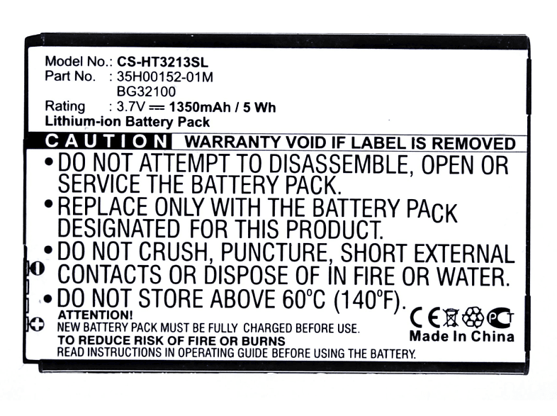 1200 3.7 kompatibel MOBILOTEC Li-Ion, BA Volt, S520 HTC Akku mAh Akku, mit Li-Ion