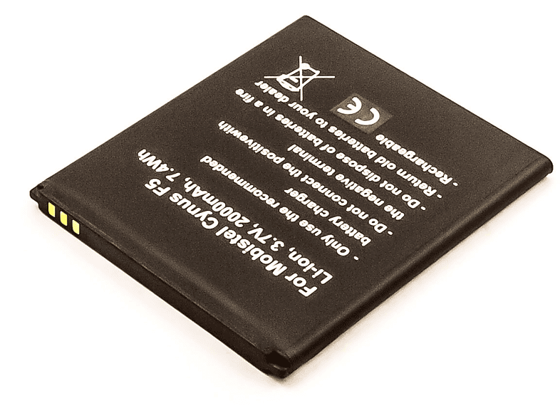 F5|BTY26184 Handy-/Smartphoneakku, Li-Ion kompatibel mAh Li-Ion, 3.7 AGI Mobistel Volt, mit 1700 Cynus Akku