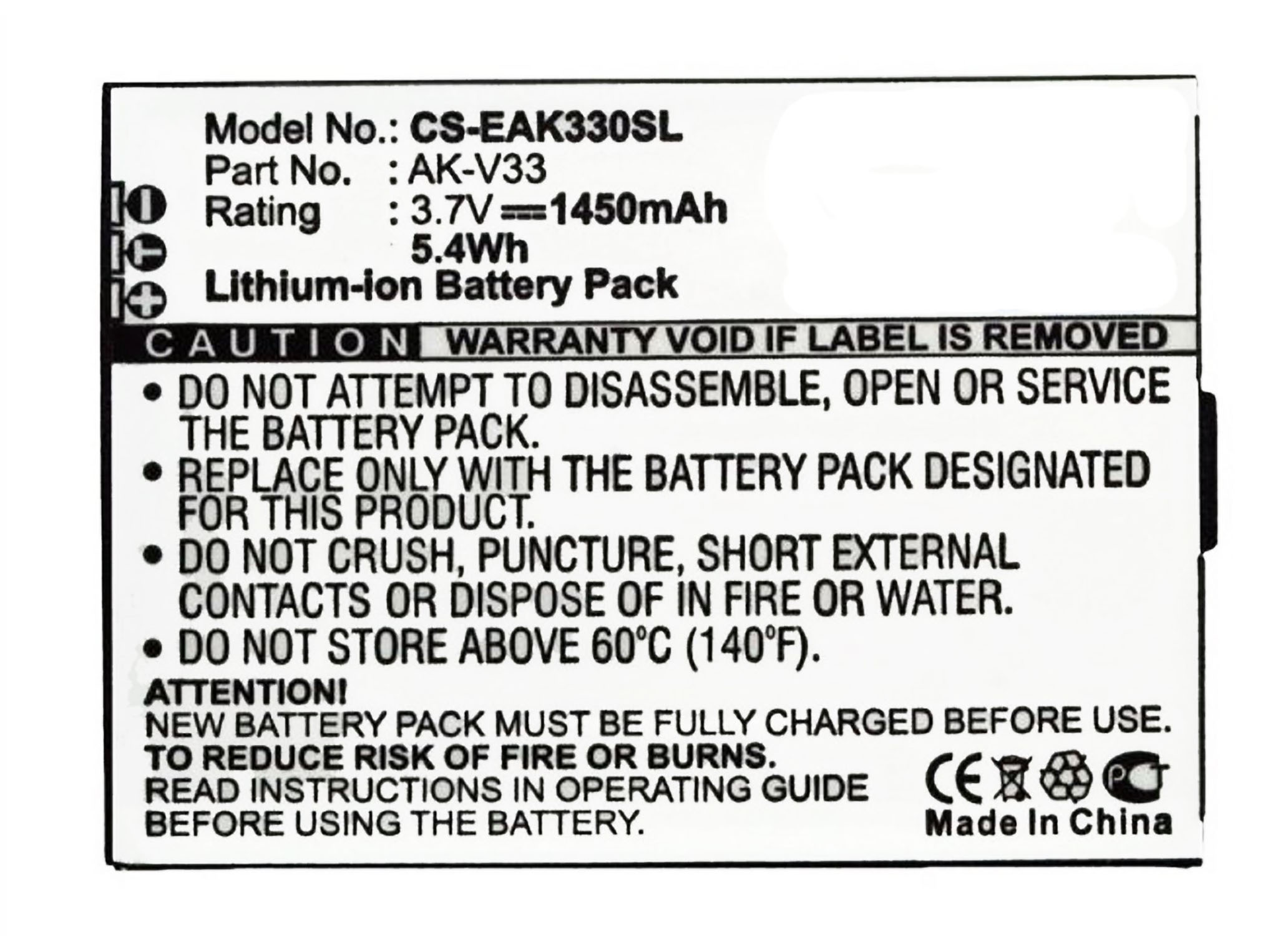 Li-Ion, kompatibel Emporia AK-V33 Li-Ion Handy-/Smartphoneakku, AGI mit mAh 1450 3.7 Volt, Akku