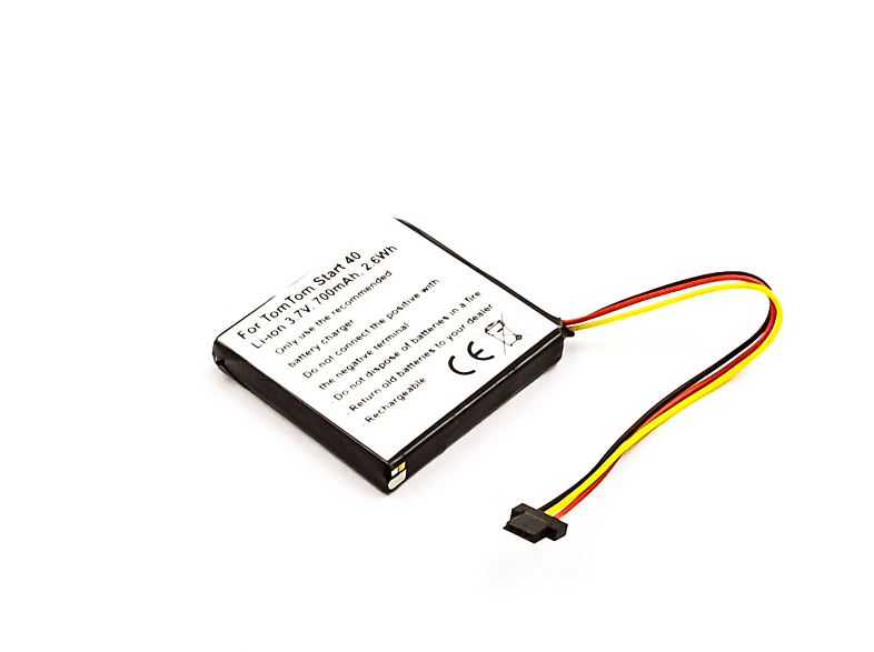 kompatibel MOBILOTEC 40 mAh Start 700 Akku Europe|VF3S Li-Ion, mit Akku, Li-Ion 3.7 Volt, TomTom