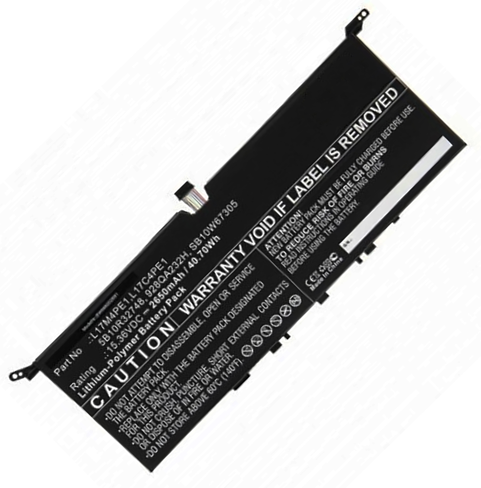 Notebookakku, mAh L17M4PE1 kompatibel Akku Li-Pol, Lenovo 2650 mit Volt, Li-Pol AGI 15.36