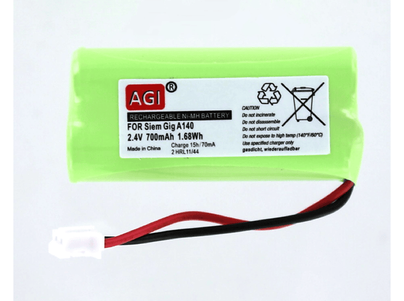 MOBILOTEC Akku kompatibel mit TCM 2.4 NiMH V30145-K1310-X383 mAh NiMH, 650 Volt, Akku