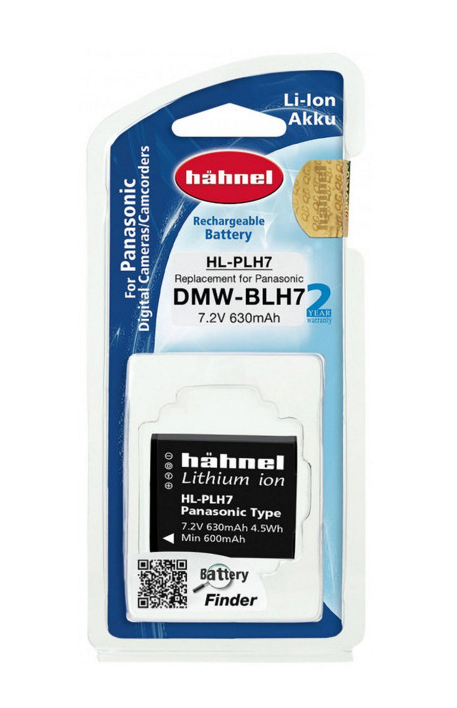 MOBILOTEC Hähnel mAh kompatibel DMW-BLH7 7.2 Volt, Akku Li-Ion, Panasonic Li-Ion 630 mit Akku