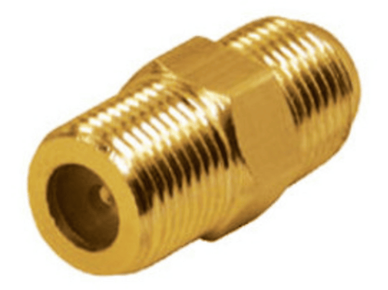 SAT F-Doppelbuchse, & S/CONN MAXIMUM CONNECTIVITY Stecker Adapter vergoldet