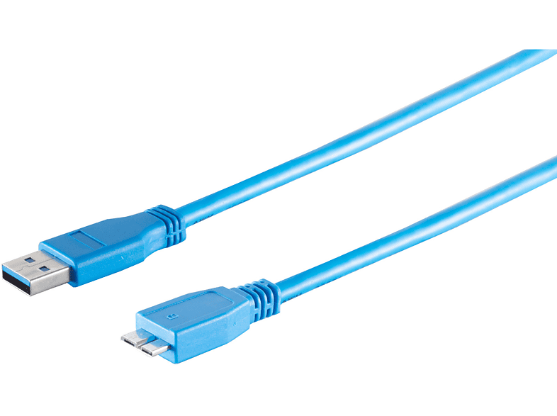 S/CONN MAXIMUM CONNECTIVITY Micro-USB Kabel Kabel 3m blau 3.0 USB-A-St./USB-B-St. USB