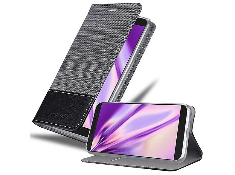 Custodia Libro Cadorabo Per Alcatel 1C 2019 – Portafoglio In Pelle Sintetica Nera, Con Slot E Chiusura Magnetica