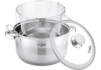 COFI Frittiertopf 3 tlg Ø24×14.5cm Kochtopf Edelstahl