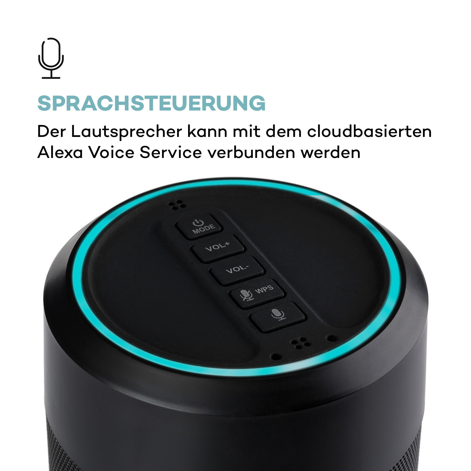 Schwarz Bluetooth-Lautsprecher, Tube AUNA Intelligence