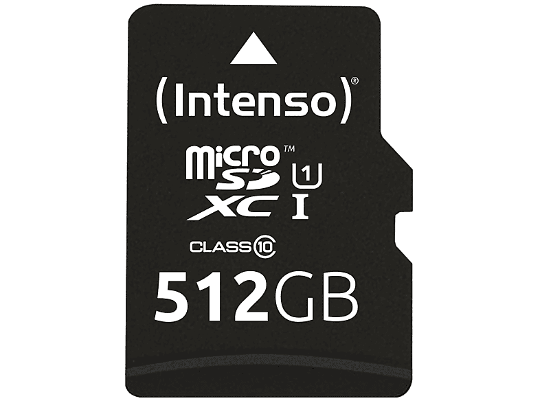INTENSO Micro SD Card UHS-1 Premium 512 GB, Speicherkarte, Schwarz